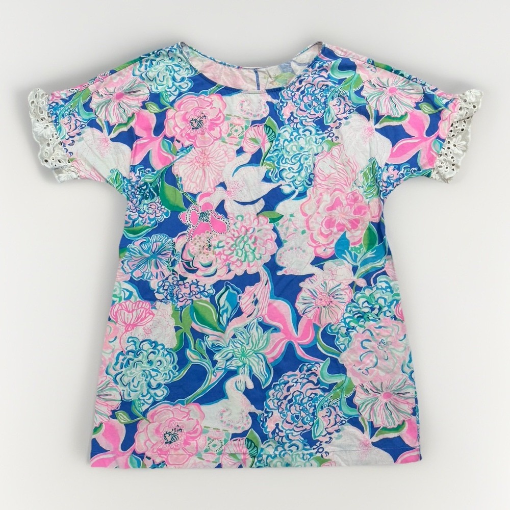 Lilly Pulitzer Vibrant Floral Mini Dress - Blue, Pink, Green